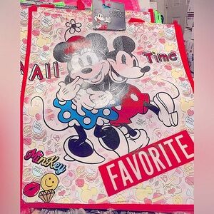 Mickey Mouse Minnie Reusable Tote Bag Large Red Black 90s Disney NEW